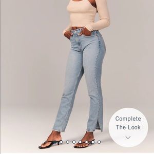 Abercrombie Curve Love Ultra High Rise 90s Straight Leg Jean - Split Hem
